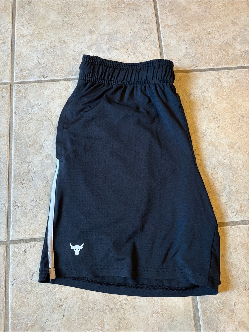 Under Armour Men's Black Athletic Shorts with White Side Stripe